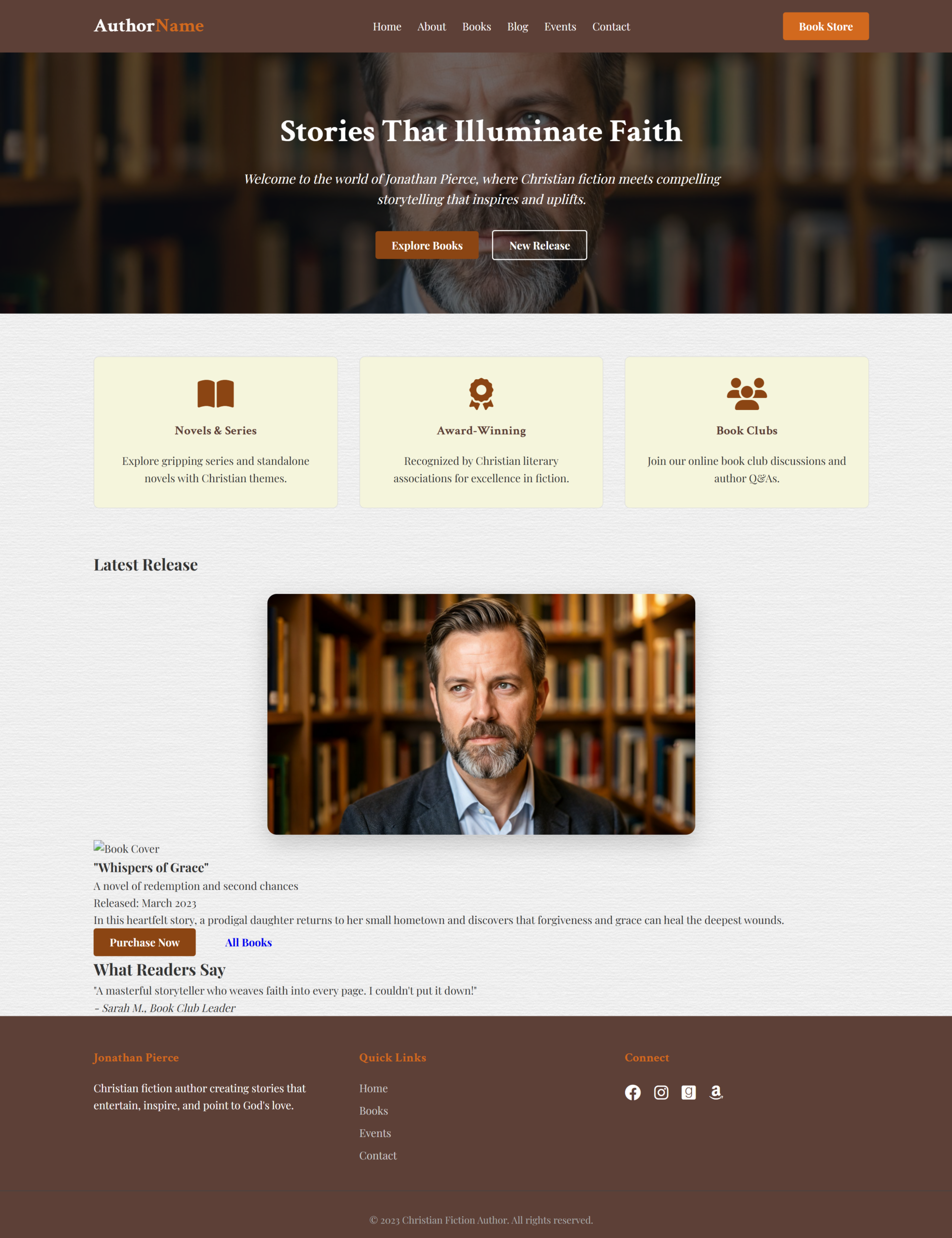Christian Fiction Authors Theme