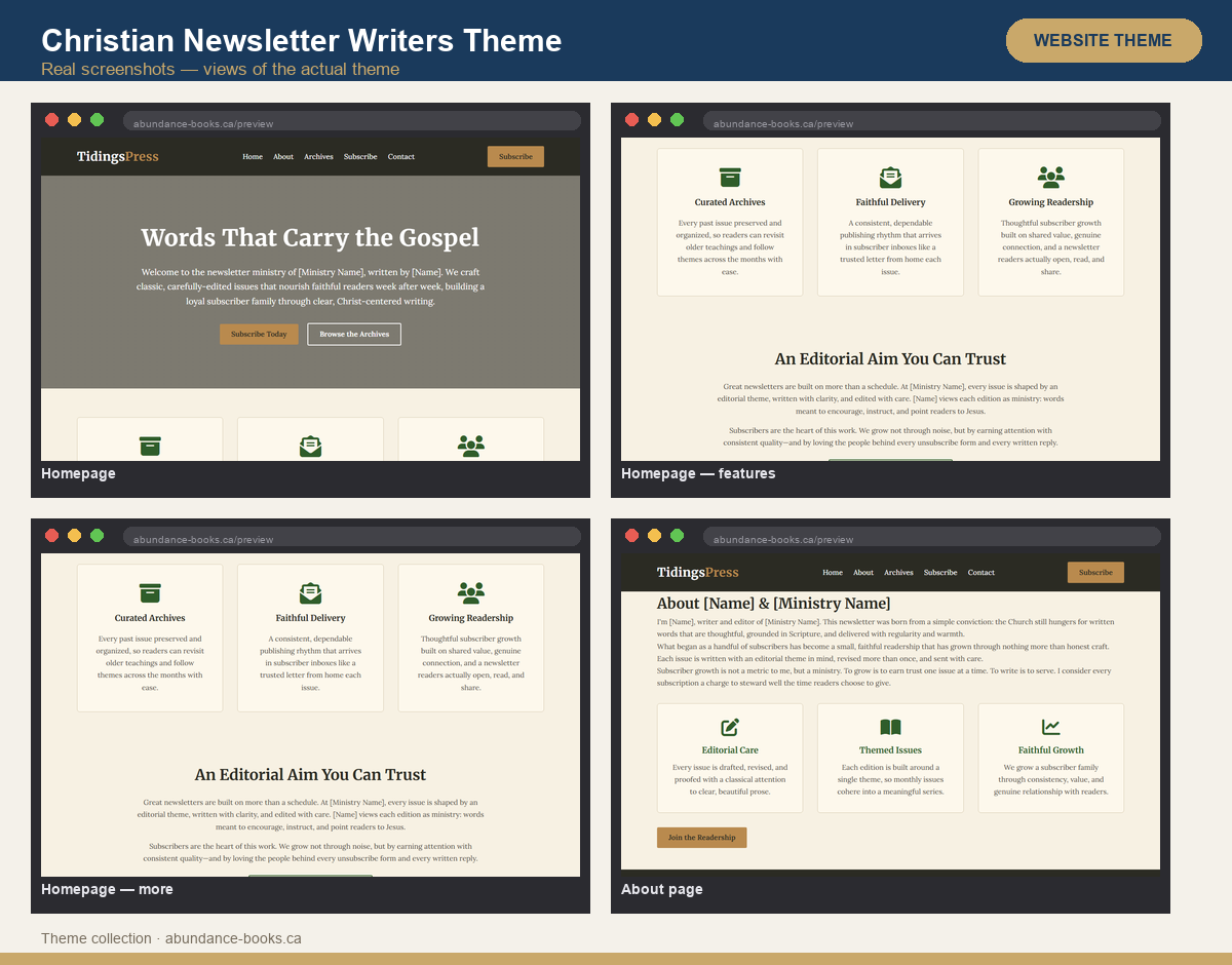 Christian Newsletter Writers Theme