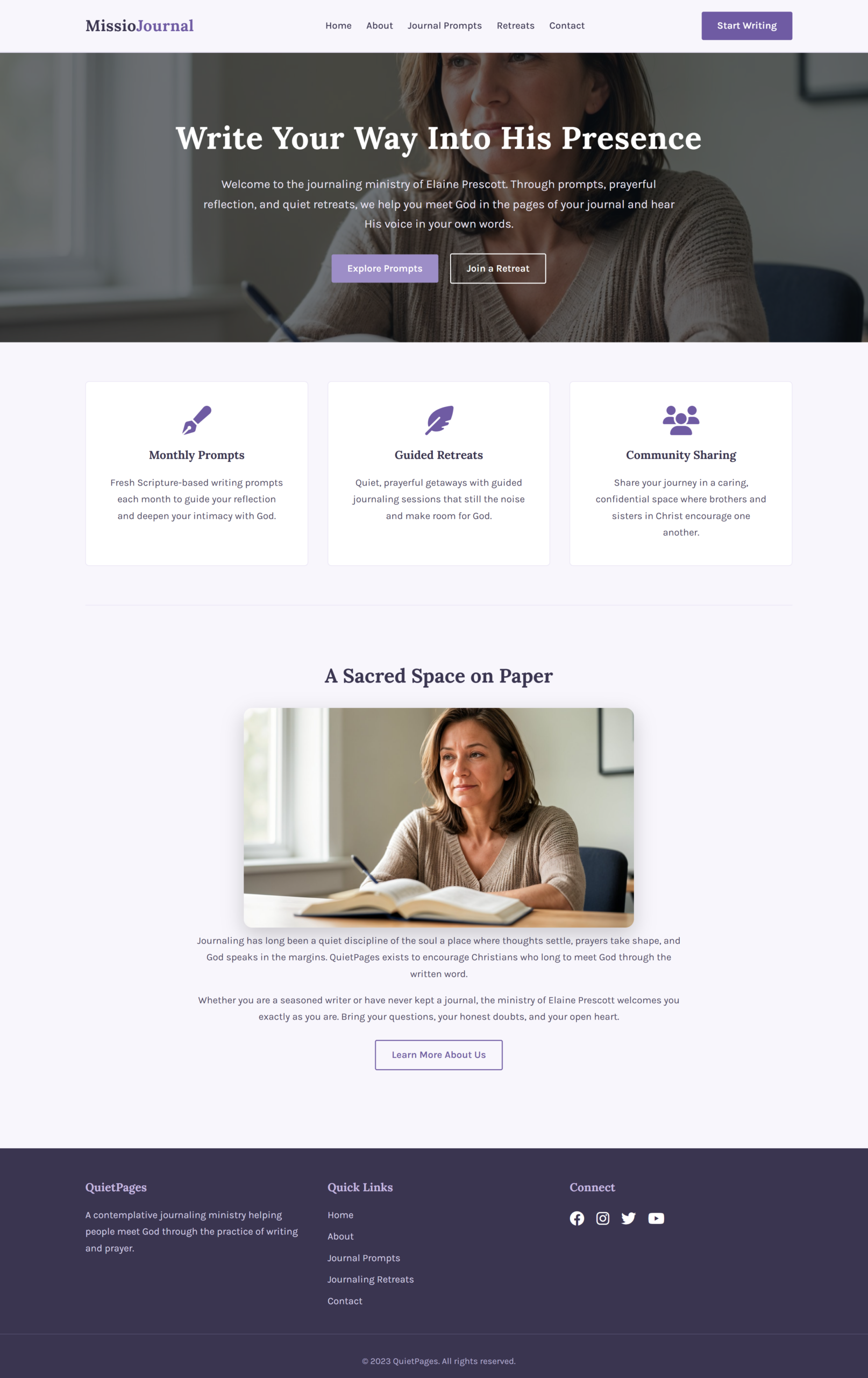Christian Journaling Ministry Theme