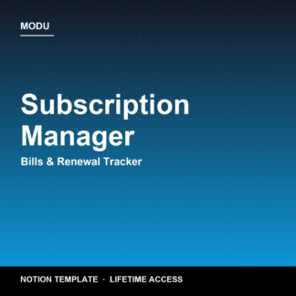 Subscription Manager — Notion Bills & Renewal Tracker
